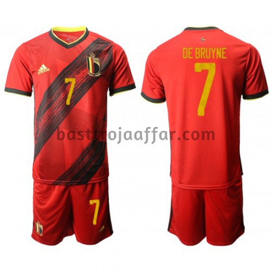 Belgien Kevin De Bruyne 7 Barn Hemma Fotbollströja EM 2020 Kortärmad
