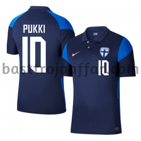 Finland Teemu Pukki 10 Borta Fotbollströja EM 2020 Kortärmad