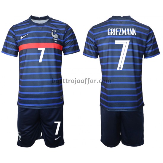 Frankrike Antoine Griezmann 7 Barn Hemma Fotbollströja EM 2020 Kortärmad