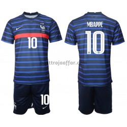 Frankrike Kylian Mbappé 10 Barn Hemma Fotbollströja EM 2020 Kortärmad