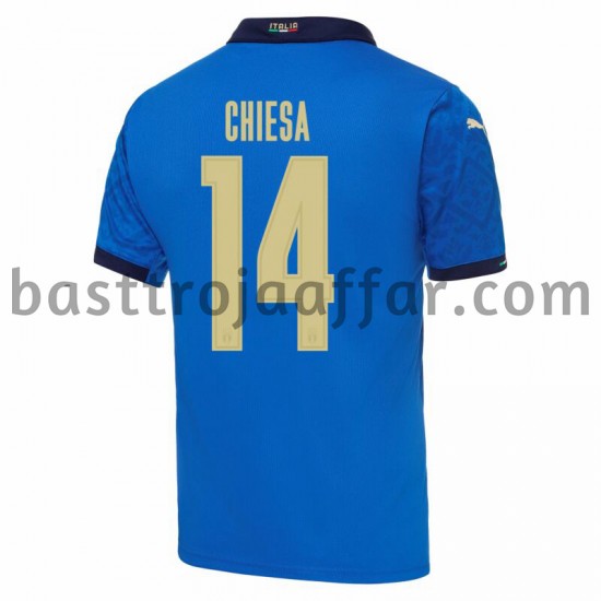 Italien Federico Chiesa 14 Hemma Fotbollströja EM 2020 Kortärmad