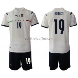 Italien Leonardo Bonucci 19 Barn Borta Fotbollströja 2021-2022 Kortärmad