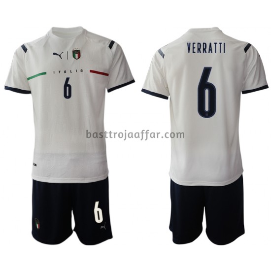 Italien Marco Verratti 6 Barn Borta Fotbollströja 2021-2022 Kortärmad