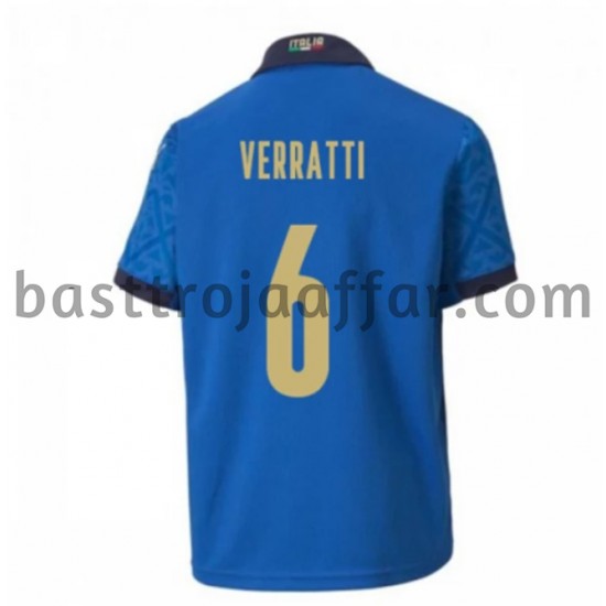 Italien Verratti 6 Hemma Fotbollströja EM 2020 Kortärmad