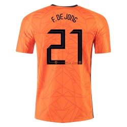 Nederländerna Frenkie de Jong 21 Hemma Fotbollströja EM 2020 Kortärmad