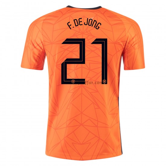 Nederländerna Frenkie de Jong 21 Hemma Fotbollströja EM 2020 Kortärmad