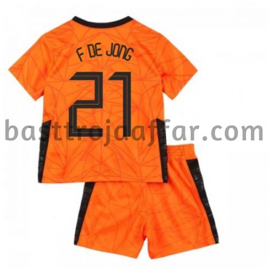 Nederländerna Frenkie de Jong 21 Barn Hemma Fotbollströja EM 2020 Kortärmad
