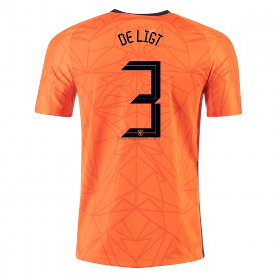 Nederländerna MATTHIJS DE LIGT 3 Hemma Fotbollströja EM 2020 Kortärmad