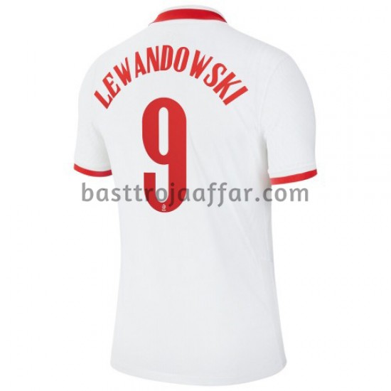 Polen Robert Lewandowski 9 Hemma Fotbollströja EM 2020 Kortärmad