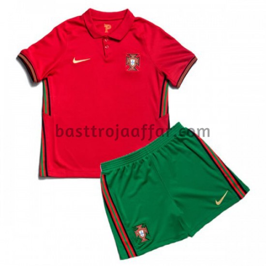 Portugal Barn Hemma Fotbollströja EM 2020 Kortärmad