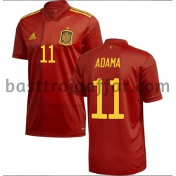 Spanien Adama 11 Hemma Fotbollströja EM 2020 Kortärmad Spanien Adama 11 Hemma Fotbollströja EM 2020 Kortärmad