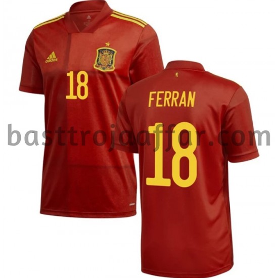 Spanien Ferran 18 Hemma Fotbollströja EM 2020 Kortärmad