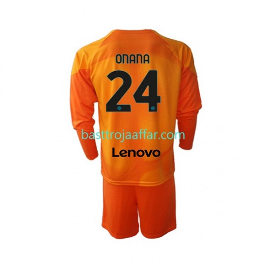 Inter Milan Andre Onana 24 Målvakt Barn Fjärde Fotbollströja 2022-2023 Långärmad