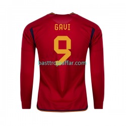 Spanien Gavi 9 Män Hemma Fotbollströja VM 2022 Långärmad Spanien Gavi 9 Män Hemma Fotbollströja VM 2022 Långärmad
