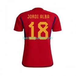 Spanien JORDI ALBA 18 Män Hemma Fotbollströja VM 2022 Kortärmad Spanien JORDI ALBA 18 Män Hemma Fotbollströja VM 2022 Kortärmad