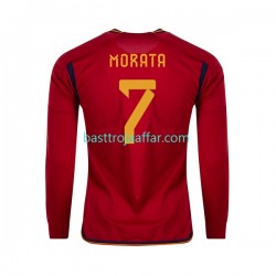 Spanien MORATA 7 Män Hemma Fotbollströja VM 2022 Långärmad
