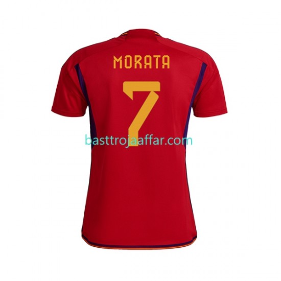 Spanien MORATA 7 Män Hemma Fotbollströja VM 2022 Kortärmad