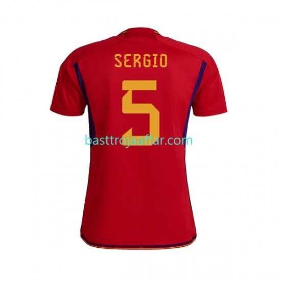 Spanien SERGIO BUSQUETS 5 Män Hemma Fotbollströja VM 2022 Kortärmad