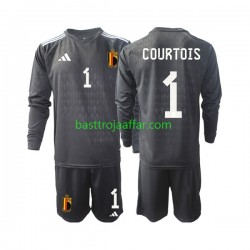Belgien Courtois 1 2022 Målvakt Barn Borta Fotbollströja Långärmad Belgien Courtois 1 2022 Målvakt Barn Borta Fotbollströja Långärmad