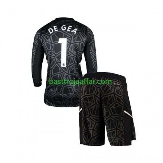 Manchester United DE GEA 1 Målvakt Barn Borta Fotbollströja 2022-2023 Långärmad