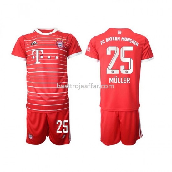 Bayern München Muller 25 Barn Hemma Fotbollströja 2022/23 Kortärmad
