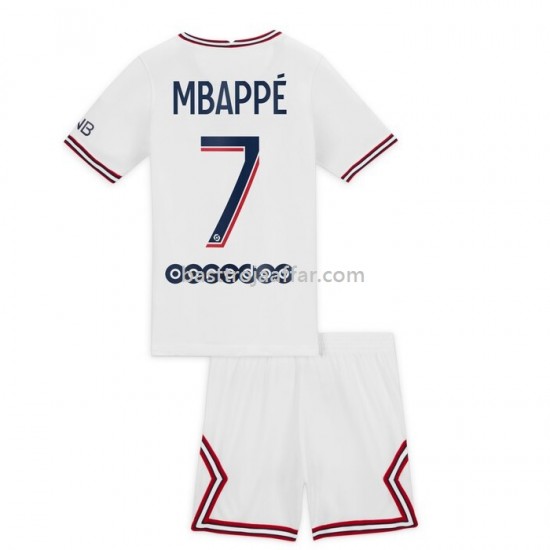 Paris Saint-Germain Kylian Mbappe 7 Barn Fjärde Fotbollströja 2021-2022 Kortärmad