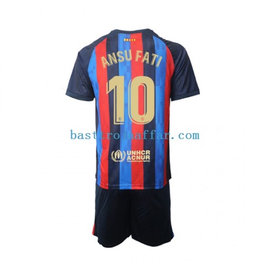 FC Barcelona Ansu Fati 10 Barn Hemma Fotbollströja 2022-2023 Kortärmad