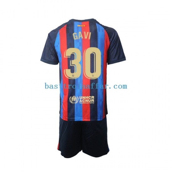 FC Barcelona Gavi 30 Barn Hemma Fotbollströja 2022-2023 Kortärmad