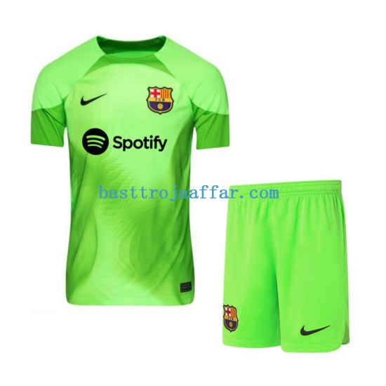 FC Barcelona Målvakt Barn Hemma Fotbollströja 2022-2023 Kortärmad