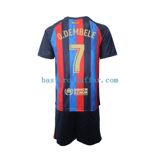 FC Barcelona Ousmane Dembele 7 Barn Hemma Fotbollströja 2022-2023 Kortärmad