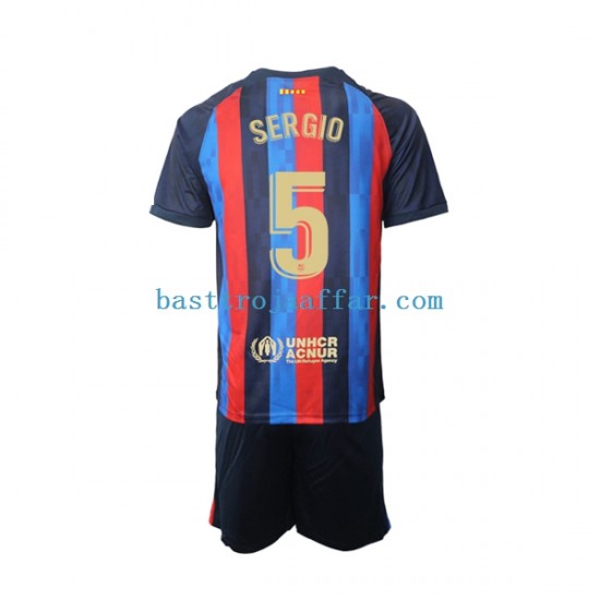 FC Barcelona Sergio Busquets 5 Barn Hemma Fotbollströja 2022-2023 Kortärmad