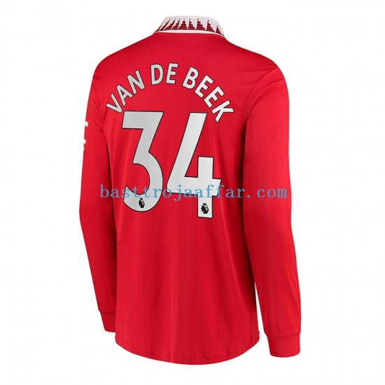Manchester United Donny van de Beek 34 Män Hemma Fotbollströja 2022-2023 Långärmad