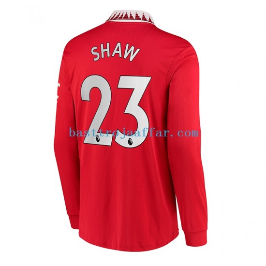 Manchester United Luke Shaw 23 Män Hemma Fotbollströja 2022-2023 Långärmad