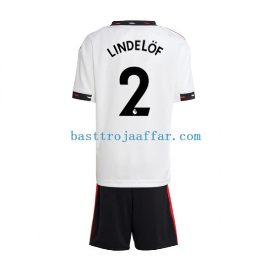 Manchester United Victor Lindelof 2 Barn Borta Fotbollströja 2022-2023 Kortärmad