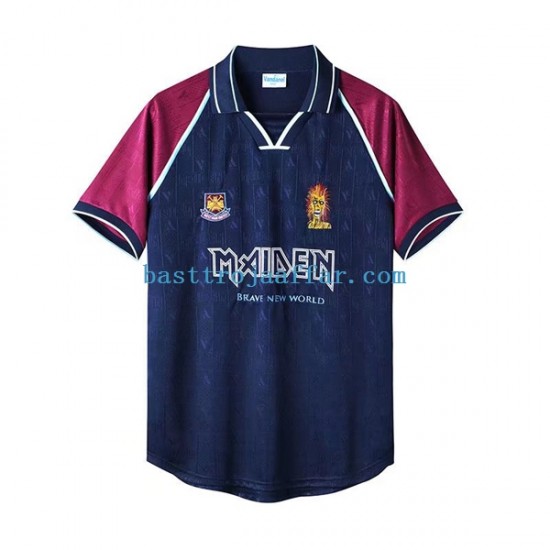 West Ham United Iron Maiden Retro Män Hemma Fotbollströja 1999 Kortärmad