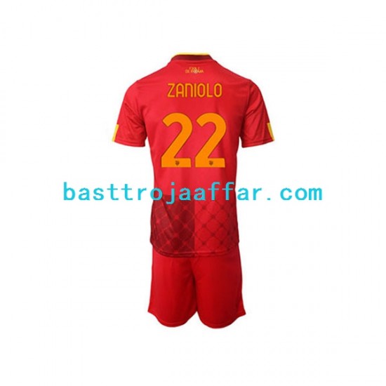 AS Roma Nicolo Zaniolo 22 Barn Hemma Fotbollströja 2022-2023 Kortärmad