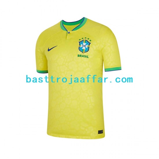 Brasilien Män Hemma Fotbollströja VM 2022 Kortärmad