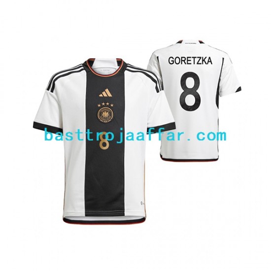 Tyskland Leon Goretzka 8 Män Hemma Fotbollströja VM 2022 Kortärmad