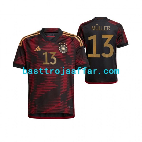 Tyskland Thomas Muller 13 Män Borta Fotbollströja VM 2022 Kortärmad