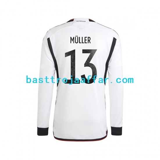 Tyskland Thomas Muller 13 Män Hemma Fotbollströja VM 2022 Långärmad