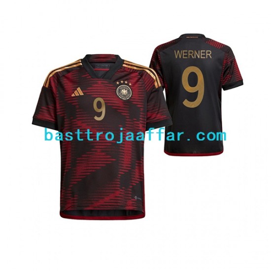 Tyskland Timo Werner 9 Män Borta Fotbollströja VM 2022 Kortärmad