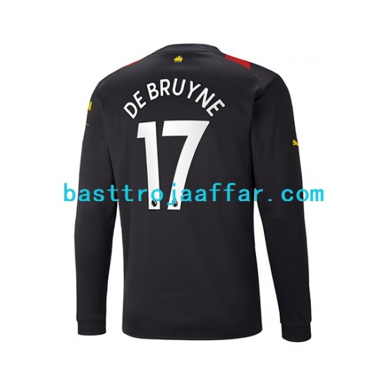 Manchester City De Bruyne 17 Män Borta Fotbollströja 2022-2023 Långärmad