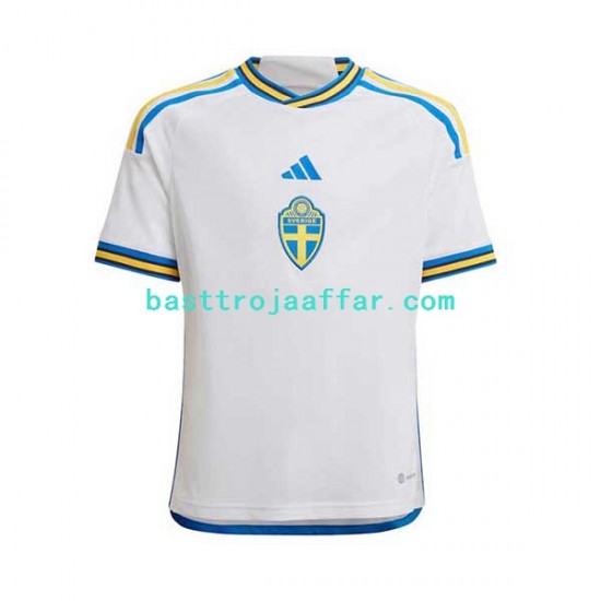 Sverige 2022 Män Borta Fotbollströja Kortärmad