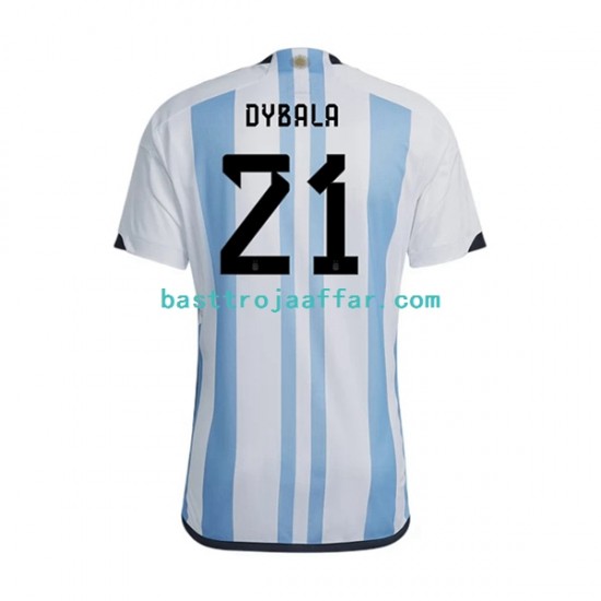 Argentina Dybala 21 Män Hemma Fotbollströja VM 2022 Kortärmad