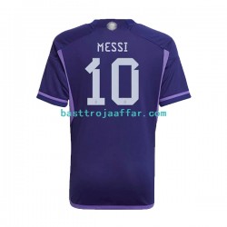 Argentina Lionel Messi 10 Män Borta Fotbollströja VM 2022 Kortärmad Argentina Lionel Messi 10 Män Borta Fotbollströja VM 2022 Kortärmad