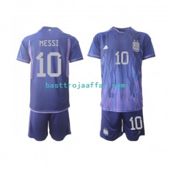 Argentina Lionel Messi 10 Barn Borta Fotbollströja VM 2022 Kortärmad Argentina Lionel Messi 10 Barn Borta Fotbollströja VM 2022 Kortärmad