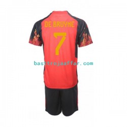 Belgien De Bruyne 7 Barn Hemma Fotbollströja VM 2022 Kortärmad Belgien De Bruyne 7 Barn Hemma Fotbollströja VM 2022 Kortärmad