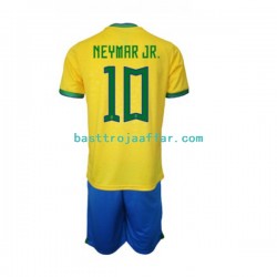 Brasilien Neymar JR 10 Barn Hemma Fotbollströja VM 2022 Kortärmad Brasilien Neymar JR 10 Barn Hemma Fotbollströja VM 2022 Kortärmad