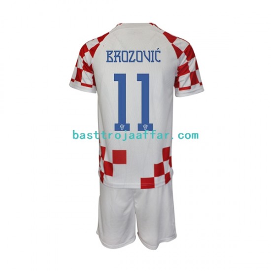 Kroatien Brozovic 11 Barn Hemma Fotbollströja VM 2022 Kortärmad