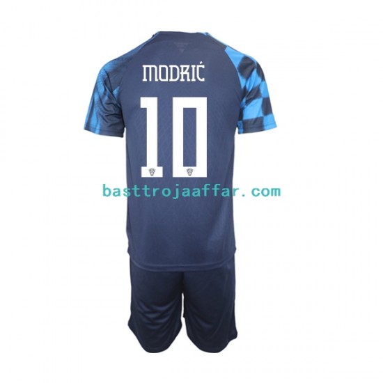 Kroatien Modrić 10 Barn Borta Fotbollströja VM 2022 Kortärmad